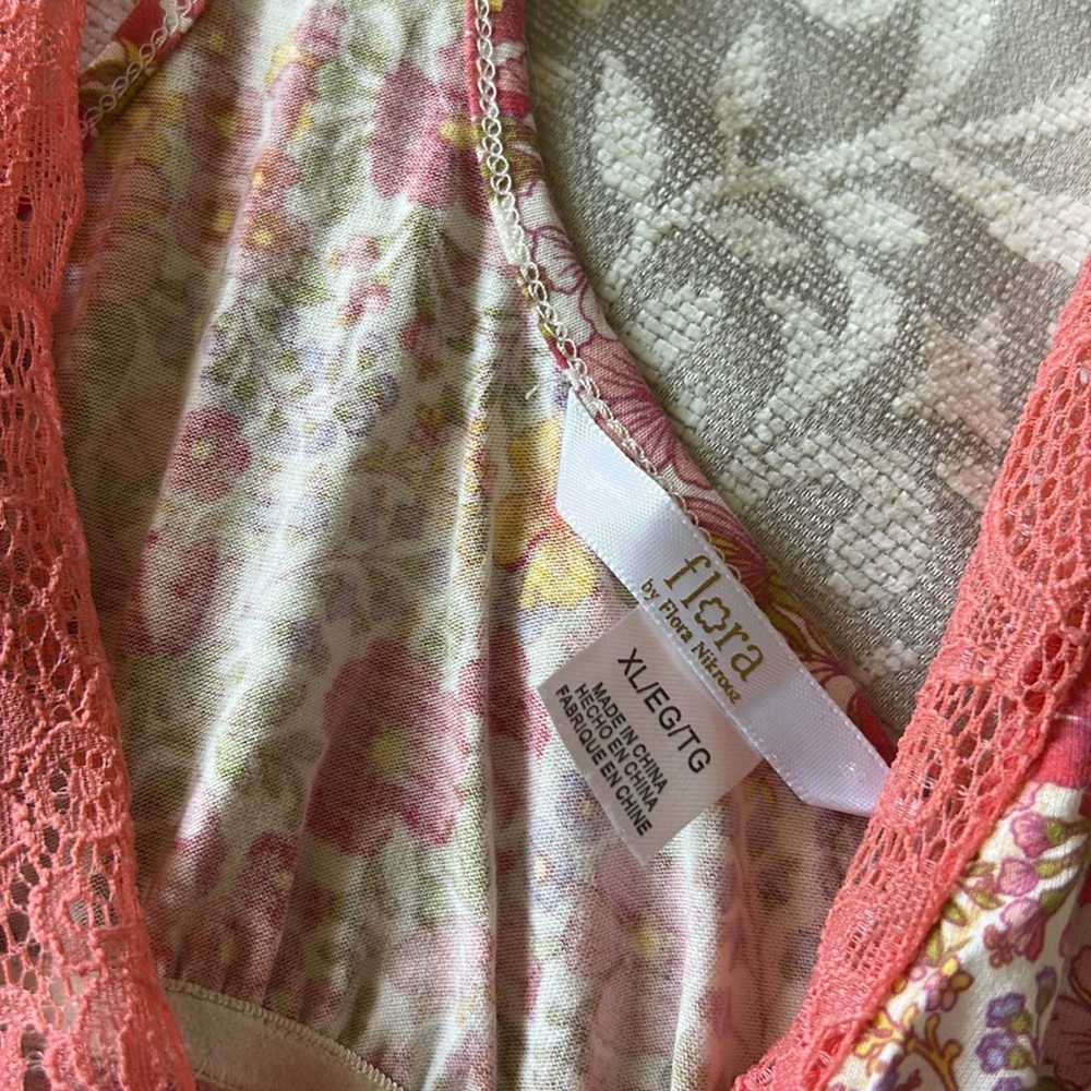 Floral Pink and Orange Women's Nighty/summer dress by Flora Nikrooz - Picture 9 of 9